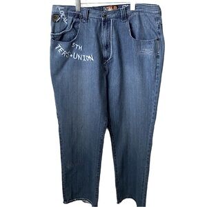 Akademiks Men’s Hip Hop Jeans Mens 40 Denim Embroidered Baggy Streetwear…